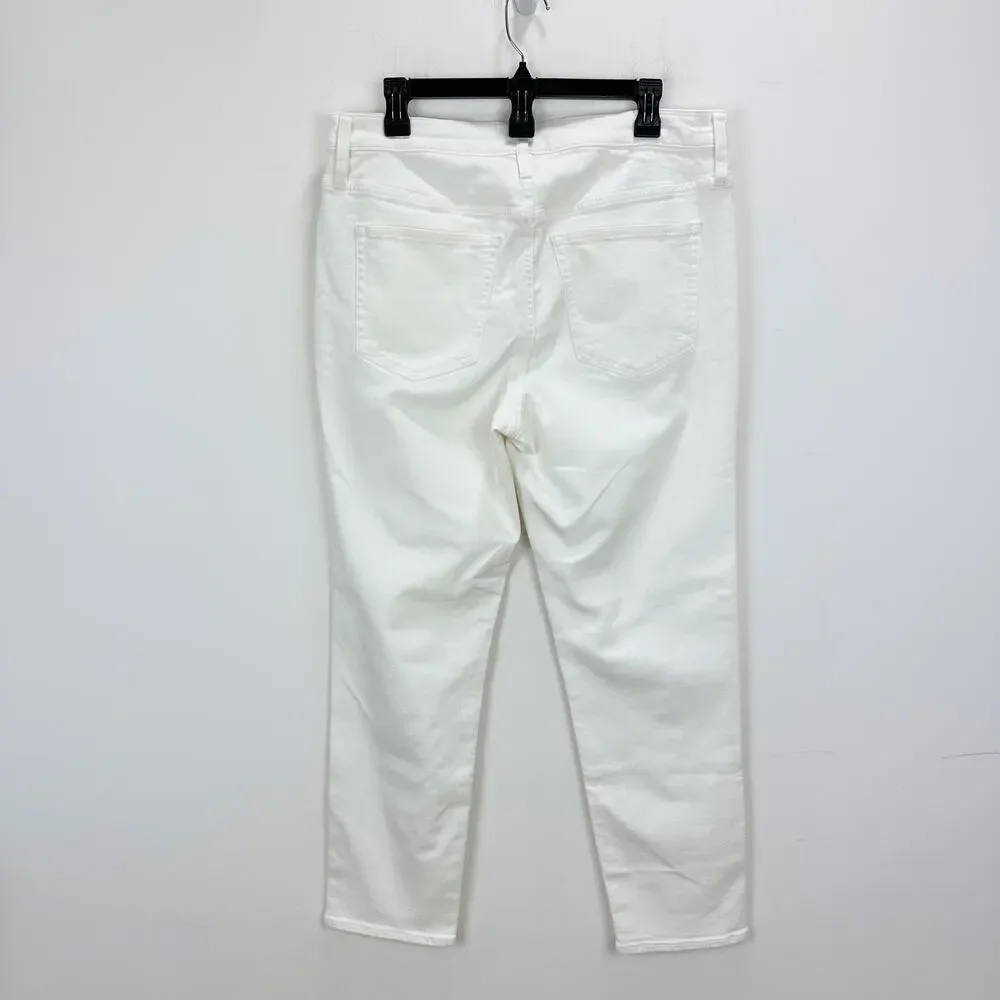 J.Crew Slim Jean White Stretch Denim Mid Rise Classic Preppy Womens US 31 NWT